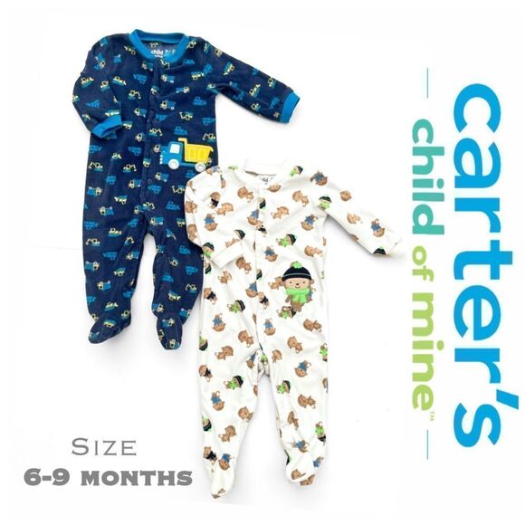 Carter’s Child of Mine Fleece Footed Pajamas (2 Pairs) - Picture 1 of 13
